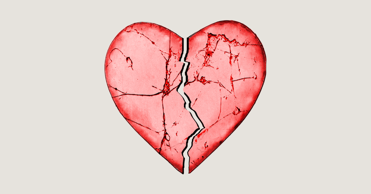 broken heart love concept graphic